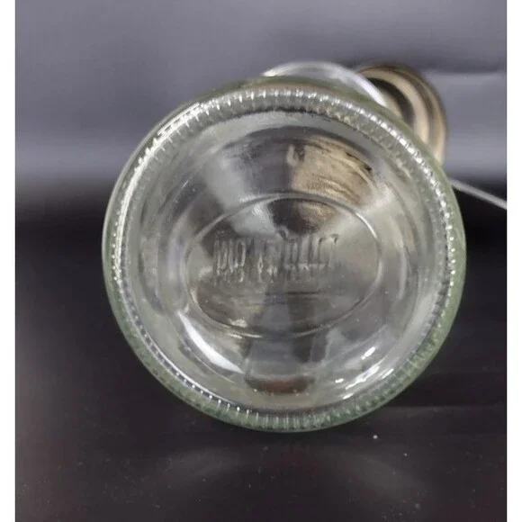 Vintage Tablecraft Glass Straw Holder Dispenser Jar Chrome Lid Heavy 11" - Picture 2 of 5